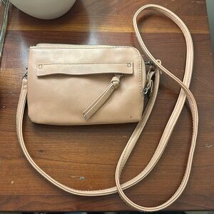 Blush universal thread cross body faux leather purse